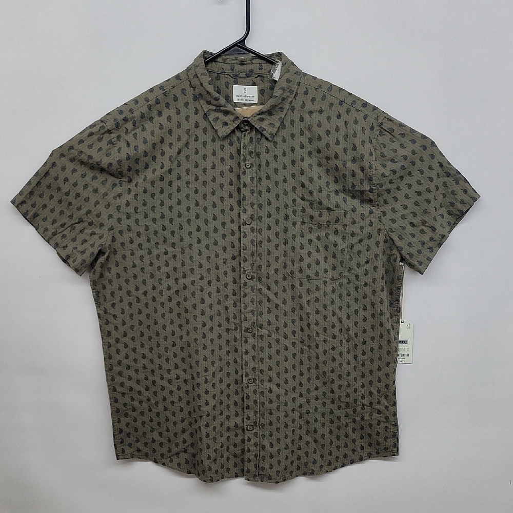 Mutual Weave Men's Olive Paisley Patterned Shirt